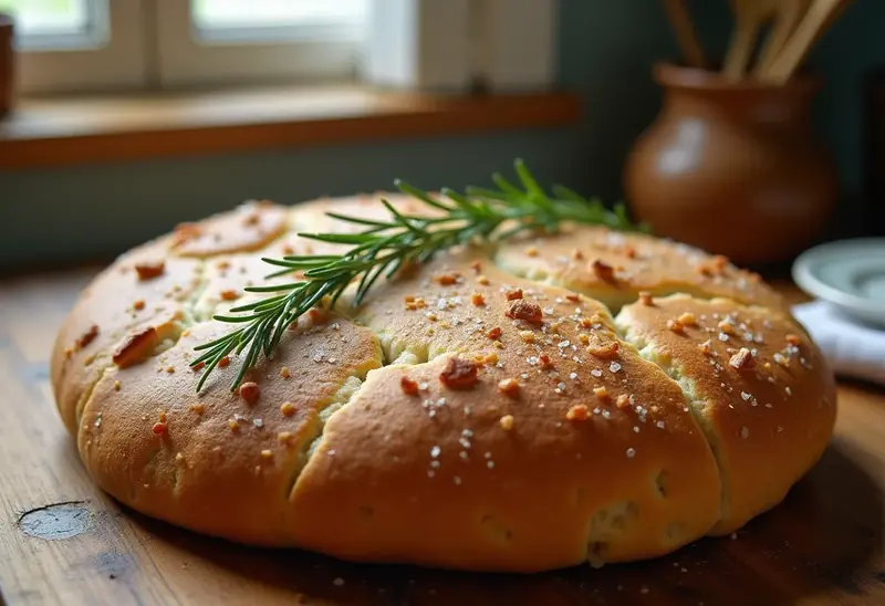Focaccia moelleuse au romarin frais