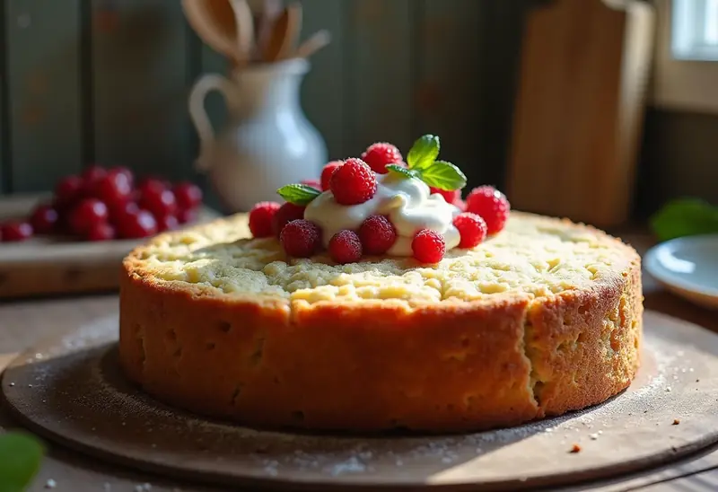 Gâteau frais léger aux fruits rouges
