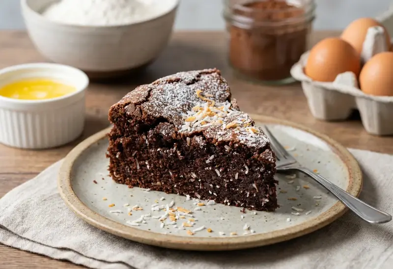 Gâteau moelleux au chocolat et noix de coco facile