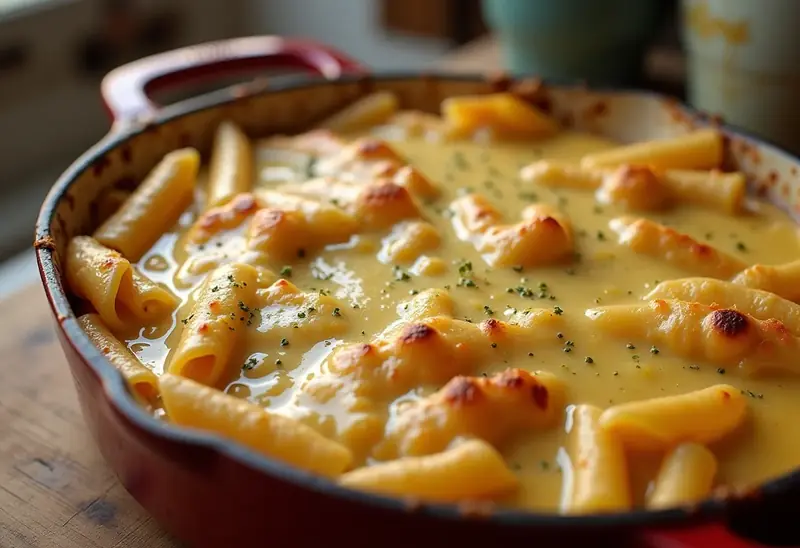 Gratin de penne à l'ail fondant et croustillant
