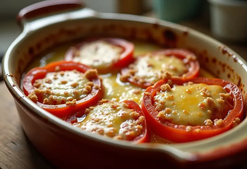 Gratin de tomates fondant au fromage gratiné