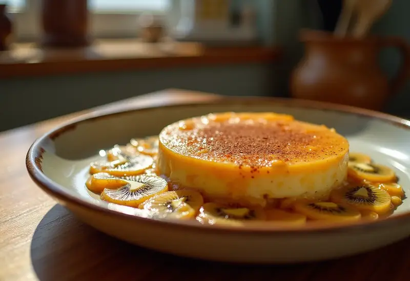 Gratin fondant aux kiwis caramélisés
