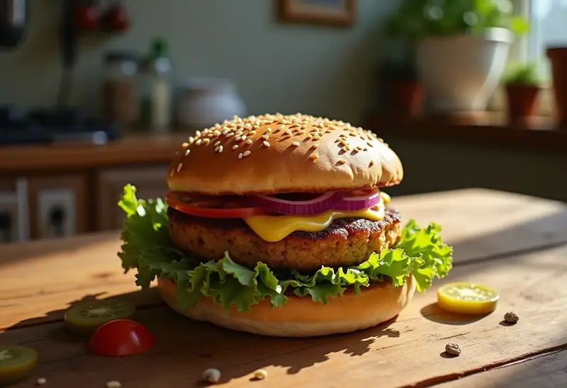 Hamburger végétarien au tofu savoureux