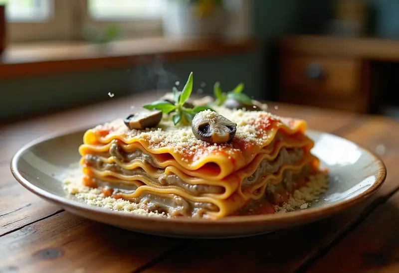Lasagnes aux morilles crémeuses et savoureuses