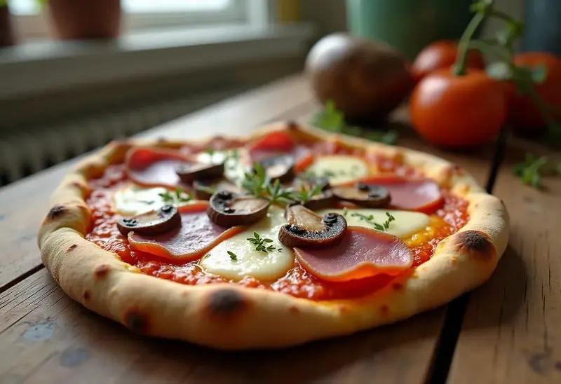 Mini-pizza maison savoureuse pour une personne