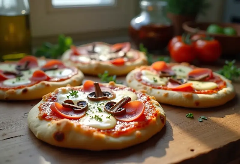 Mini pizzas maison gourmandes faciles à préparer
