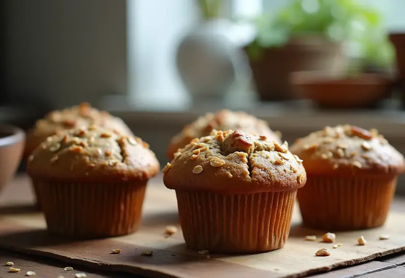 Muffins moelleux aux céréales complètes pour un petit déjeuner sain