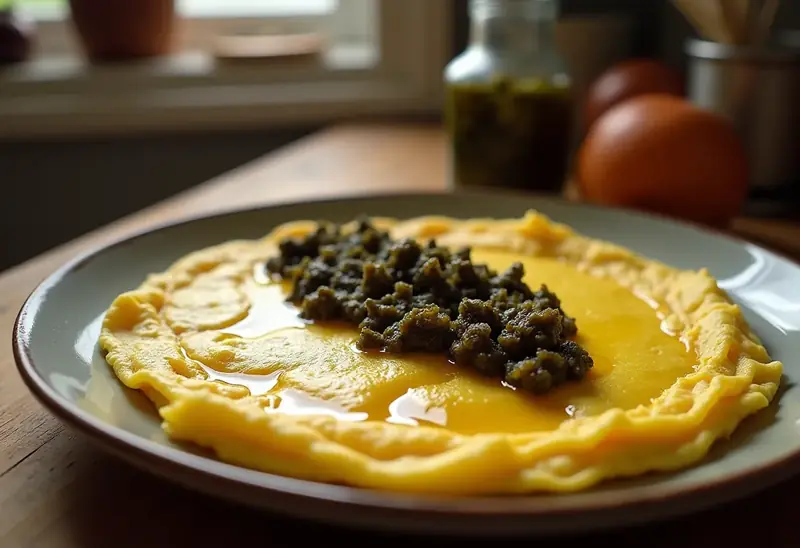 Omelette à la tapenade noire savoureuse