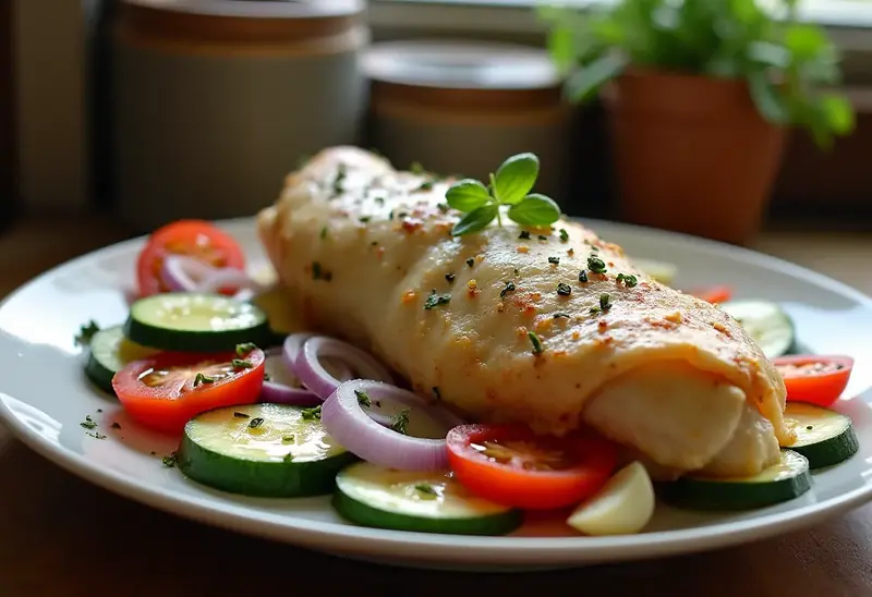 Papillote de poulet méridionale légère et savoureuse