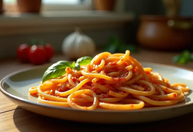 Pâtes fraîches à la sauce tomate maison savoureuse