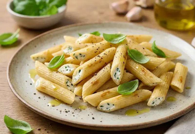 Penne rigate farcies au Carré Frais : recette gourmande et facile