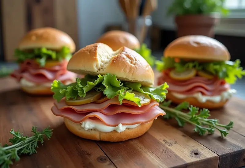 Petits sandwichs gourmands au jambon pour un encas savoureux