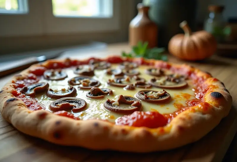 Pizza aux champignons savoureuse et facile à préparer