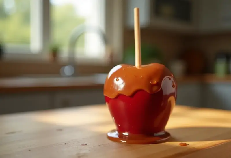 Pomme d'amour traditionnelle au caramel croquant