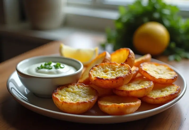 Pommes de terre au four croustillantes avec sauce fraîcheur légère