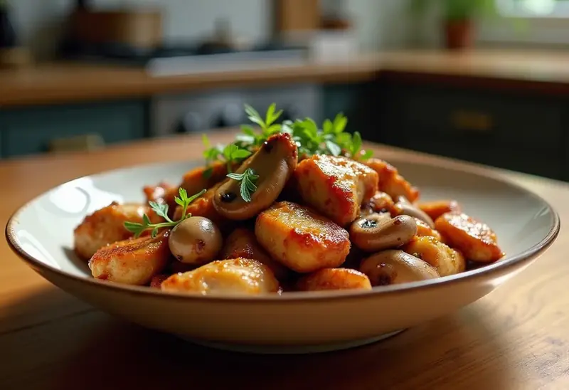Poulet sauté au soja et champignons : recette savoureuse et rapide au wok