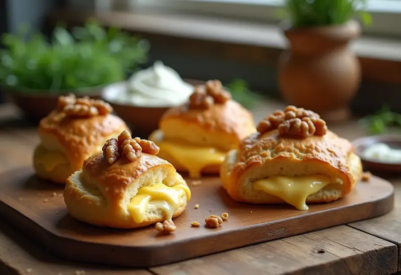 Profiteroles salées au fromage fondant et noix croquantes : apéritif gourmand