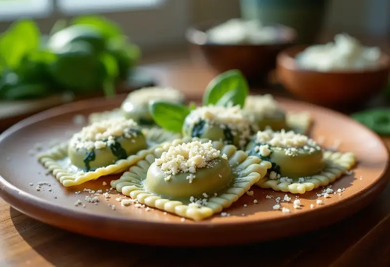 Raviolis maison aux épinards frais et ricotta