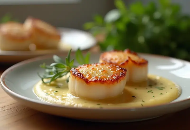 Saint-Jacques en Habit Blanc : Délice Marin Raffiné