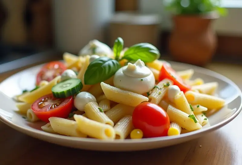 Salade fraîche de pâtes au Carré Frais et légumes croquants
