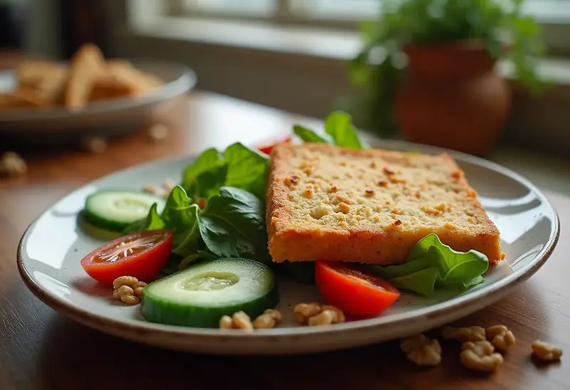 Salade gourmande au carré chaud croustillant