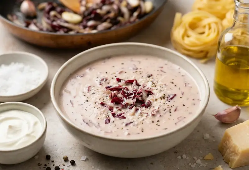 Sauce crémeuse au radicciolo pour pâtes