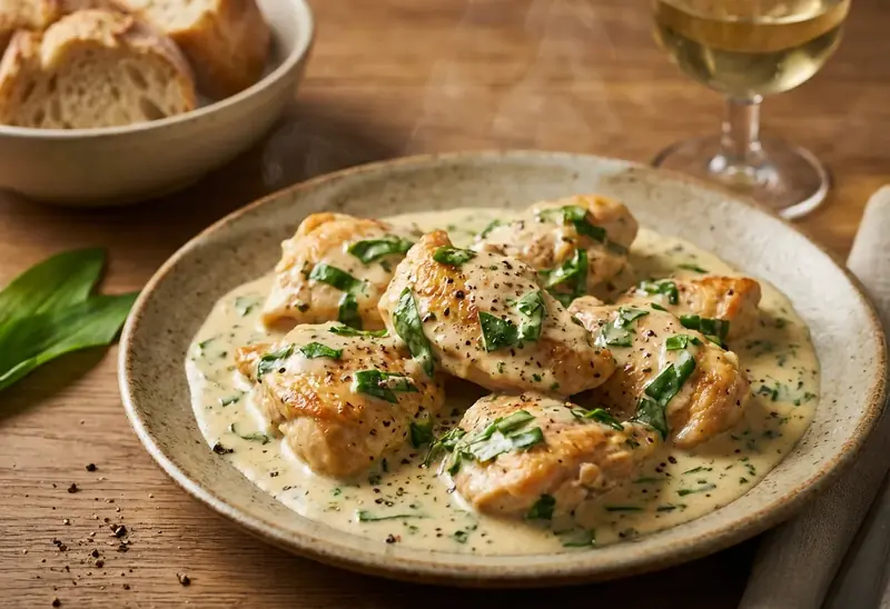 Sauté de poulet à l'ail des ours : recette savoureuse et facile