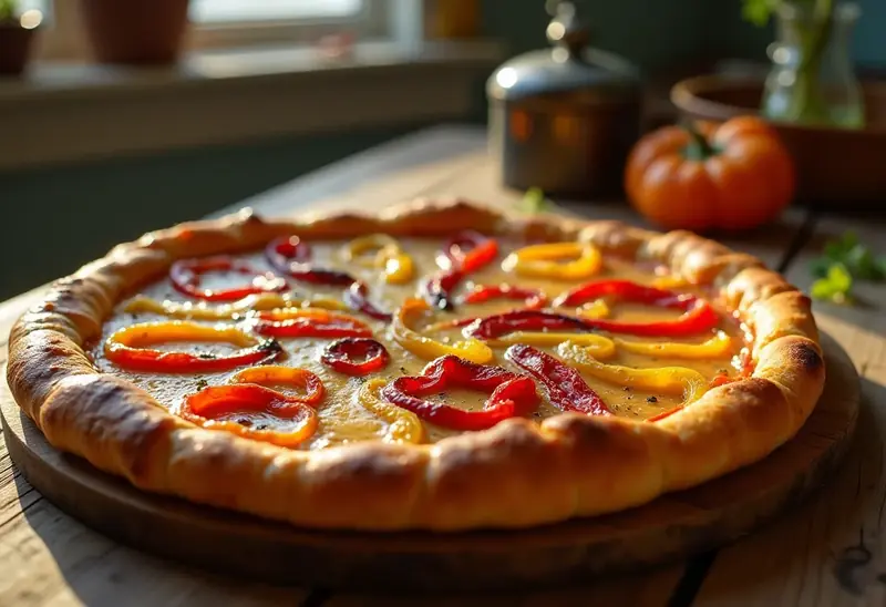 Tarte aux poivrons fondante et colorée
