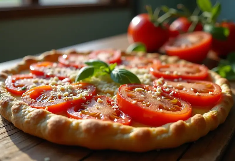 Tarte aux tomates fraîches et moutarde à l'ancienne