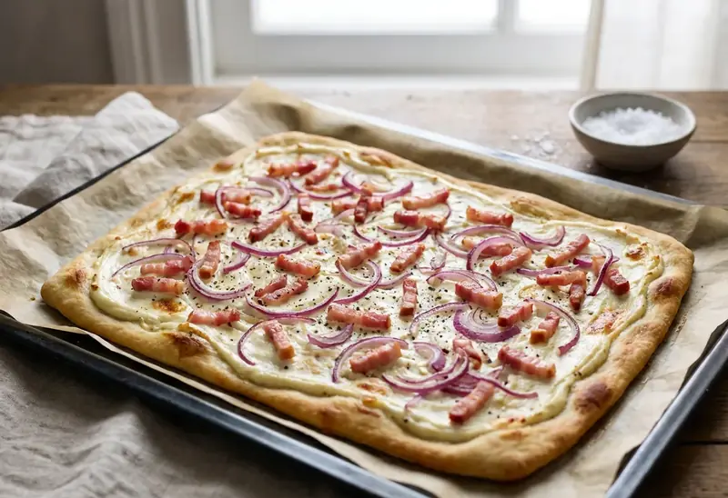 Tarte Flambée Alsacienne Traditionnelle : Recette Facile et Savoureuse