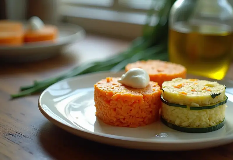 Timbales bicolores au carré frais : recette fraîche et gourmande