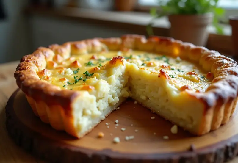 Tourte gourmande aux pommes de terre et fromage de chèvre