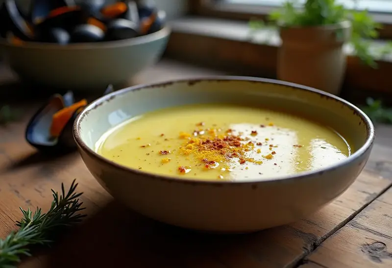 Velouté de moules au safran : recette raffinée et savoureuse