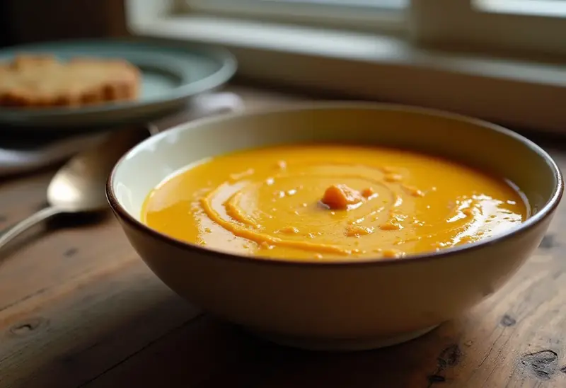 Velouté de potiron et pommes de terre onctueux pour une personne