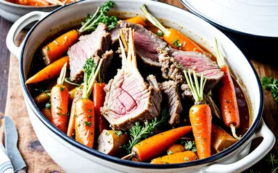 Agneau mijoté aux carottes fondantes en cocotte : recette facile et savoureuse