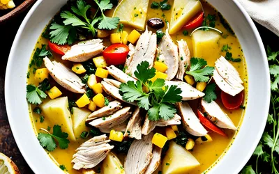 Recette Ajiaco Colombien : Soupe Traditionnelle au Poulet et Pommes de Terre