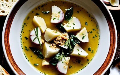 Photo de Recette Ajoatao Andalou : Soupe froide à l'ail et pain traditionnelle