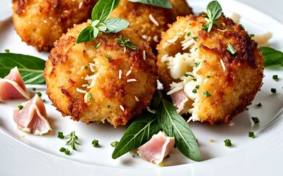 Photo de Recette facile d'Arancini di Riso : boulettes de riz italiennes croustillantes