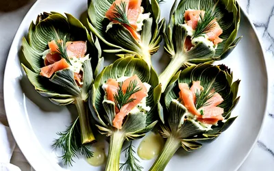 Recette facile d'artichauts farcis au saumon fumé, gourmande et rapide