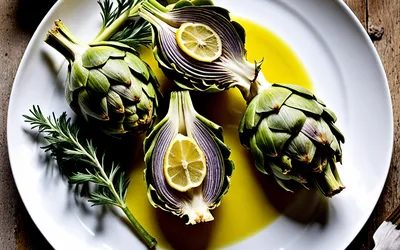 Recette facile d'artichauts à l'huile d'olive et citron - entrée légère