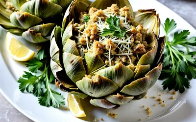 Recette gourmande d'artichauts poivrés farcis à la volaille