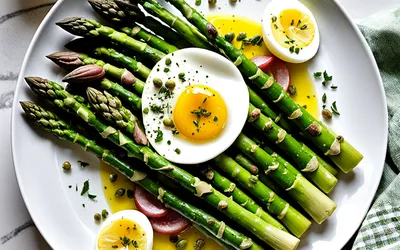 Recette facile d’asperges vertes à la sauce gribiche maison