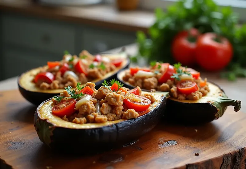 Aubergine farcie légère et savoureuse pour un repas sain