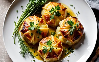 Recette facile d'aumônière de pommes de terre fondantes au fromage