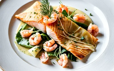 Aumônières de saumon aux poireaux et crevettes grises : recette gourmande et facile