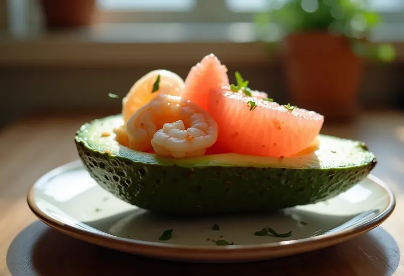 Avocat farci aux crevettes et pamplemousse : entrée fraîche et gourmande