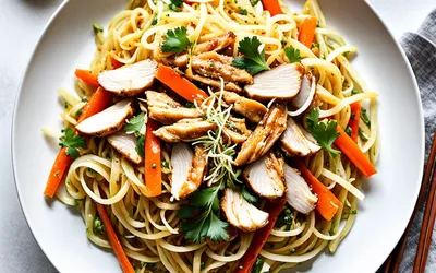 Recette rapide de Bami Indonésien au poulet - Facile et savoureuse