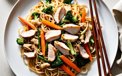 Recette facile de Bami sauté au poulet et porc - Plat asiatique savoureux