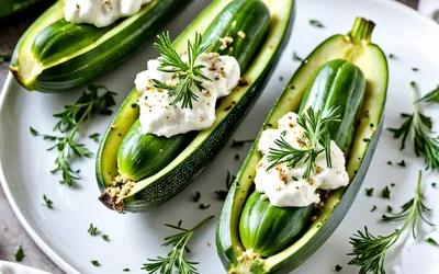 Barquettes de courgettes farcies au chèvre frais : recette facile et gourmande