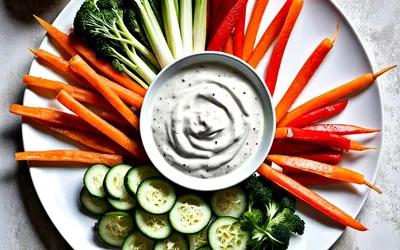 Bâtonnets de légumes croquants avec sauce yaourt fraîcheur - Recette apéritive saine